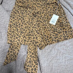 Leopard Print Wrap Skirt